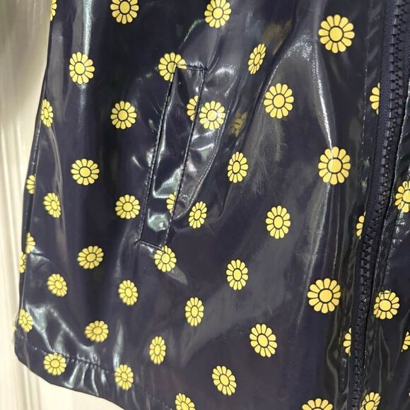 DKNY Toddler Girls 2T Navy Yellow Daisy Print Hooded Raincoat Jacket - Picture 11 of 12